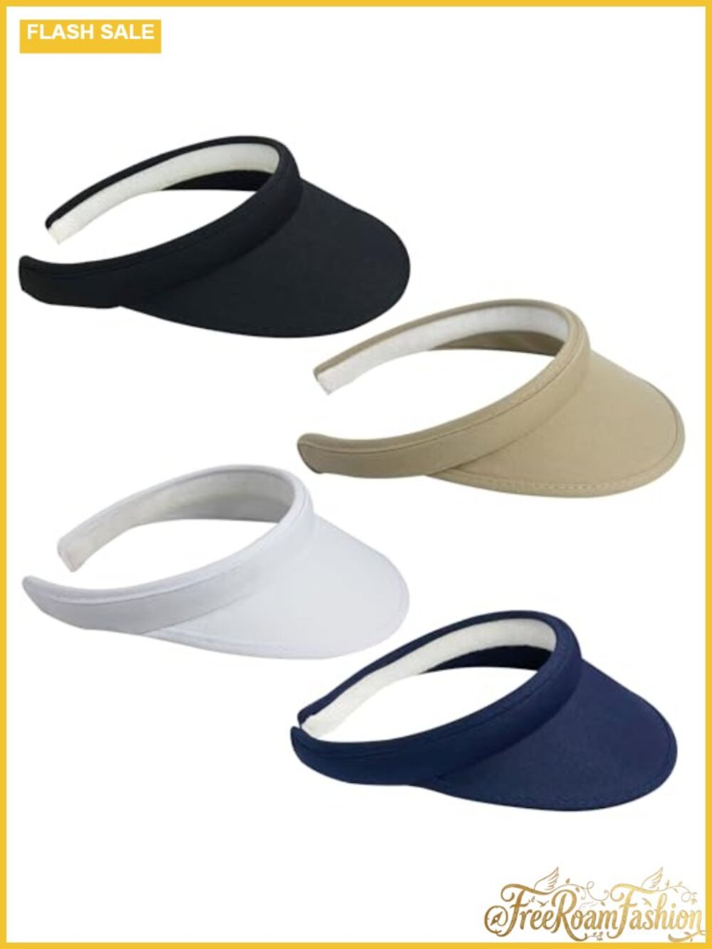 4 Pack Clip-On Sun Visor Hats Women Wide Brim Outdoor Sports Golf